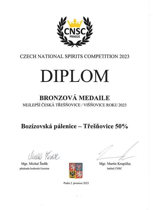 Diplom: Třešňovice roku 2023 - bronz