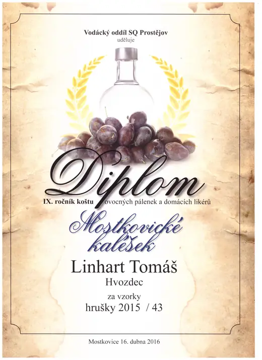 Diplom: 2016 Hruškovice