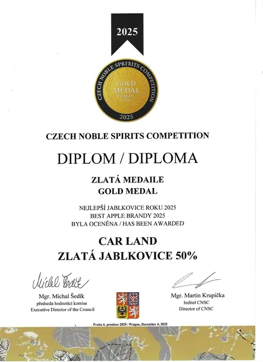 Diplom: Jablkovice — zlatá medaile, CNSC 2025